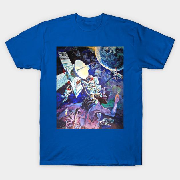 

Men Black Print T-shirt Spaceship Earth Mural No-Cut Transfer Paper Print Cotton Tshirt 3XL королевский синий