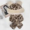 The Girl's Autumn and Winter Cartoon Woolen Hat Cute Scarf Warm and Protective Neck  Tiger Patterned Bear Fisherman Hat