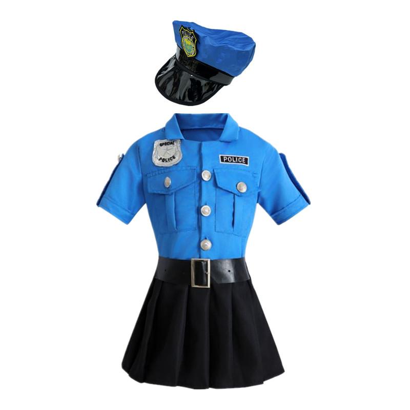 Gioco di Ruolo Polizia Vestito Vestiti per Travestimento Uniforme da Agente di Polizia Tute Costumi per Performance di Halloween
