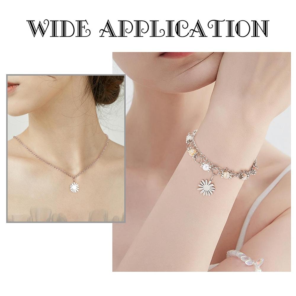20Pcs 201 Stainless Steel Pendants Laser Cut Chrysanthemum Stainless Steel Color 17x14x1mm Hole: 1.2mm