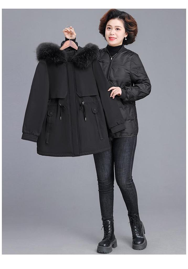 Winter Slimming Parka - Mid-Length Down Jacket for Middle-Aged & Elderly Women (2025 Style)
