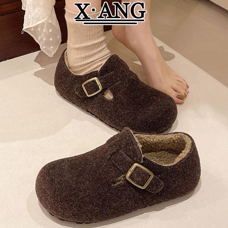 cm inner height increase women's shoes woolen all-inclusive children's velvet warm one-pedal cotton shoes lamb wool shoes
