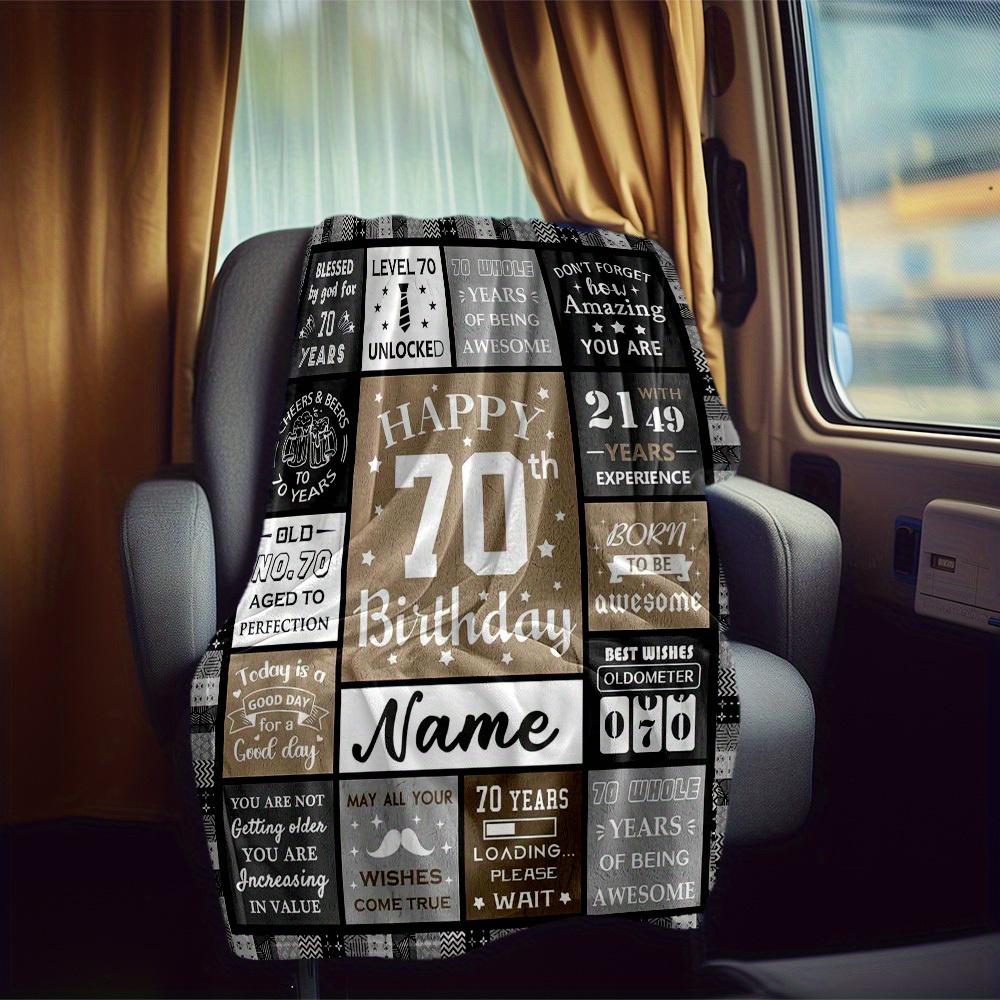 Happy 70Th Birthday Customize Your Name Rv Blanket Soft Cozy Lightweight Allseason Multipurpose Blanket For Travel Camping Picnics Sofa Rv Bed Living