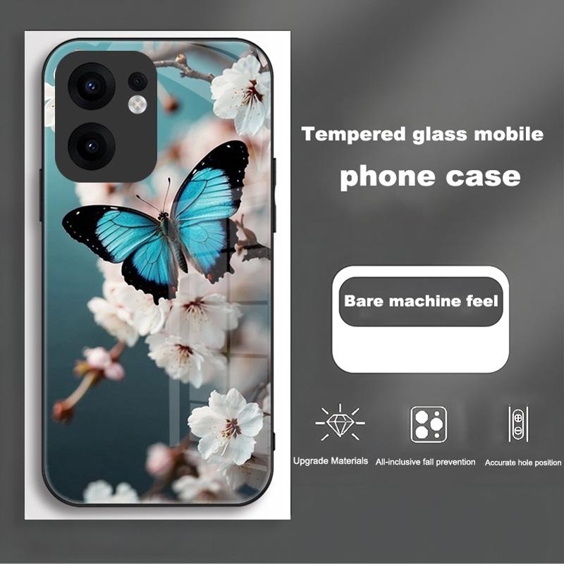 For Oppo Reno 13 12 Pro Case Cover Tempered Glass Phone Case Hard Fundas Coque For Oppo Reno13 Reno12 F Pro Protective Shell
