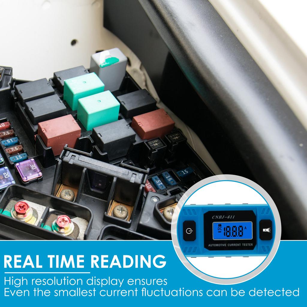 Car Circuit Tester Max 48V Accurate Car Fuse Current Testing Tool Real Time Reading Auto Current Tester Fault Analyzer Tester