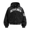 10016 High Street American Heavyweight 420g Camo Patchwork Hooded Jacket Loose Fit Mens Streetwear