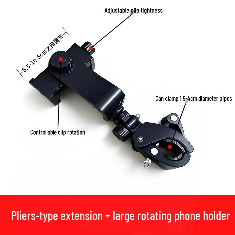 Multifunctional Mobile Phone Tripod with Universal Crab Claw Clip for Streaming & Navigation