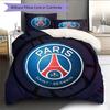 Set de așternut cu model Paris Saint-Germain Football Club Decorațiune pentru casă Cadou de ziua de naștere (1 * husă pilotă + 2 * fețe de pernă, fără umplutură)