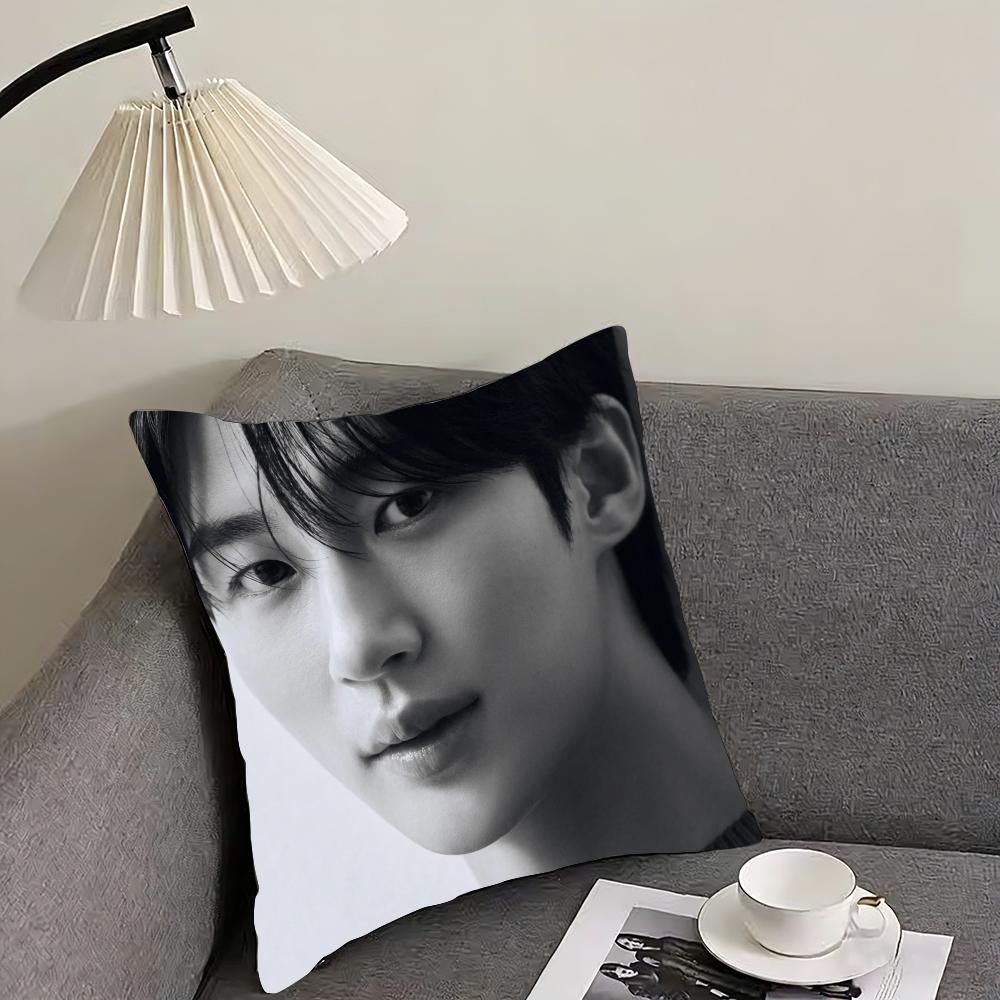 Byeon Woo-seok Cushion Cover Reversible Plush Pillow Cover – For car, sofa, bedroom, perfect as a gift.