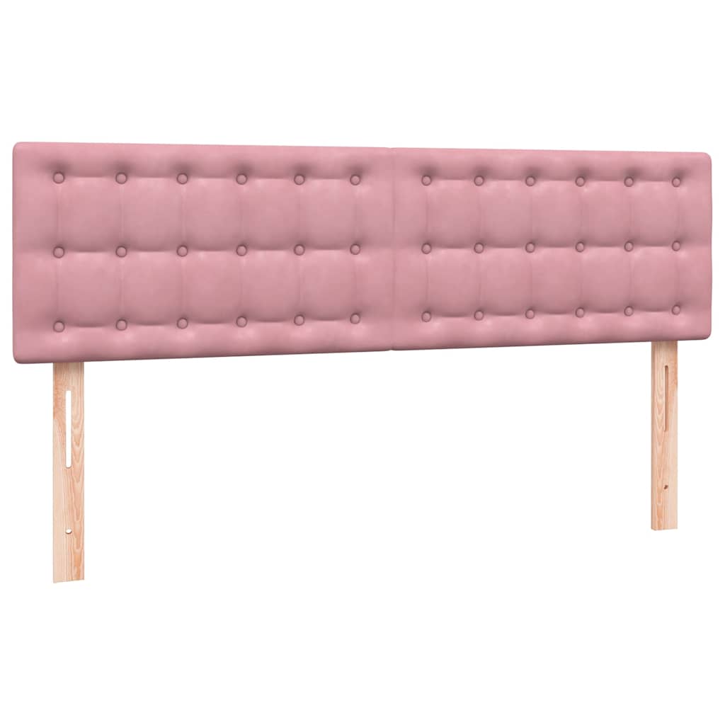 Box Spring Bed with Mattress Pink 160x210 cm Velvet