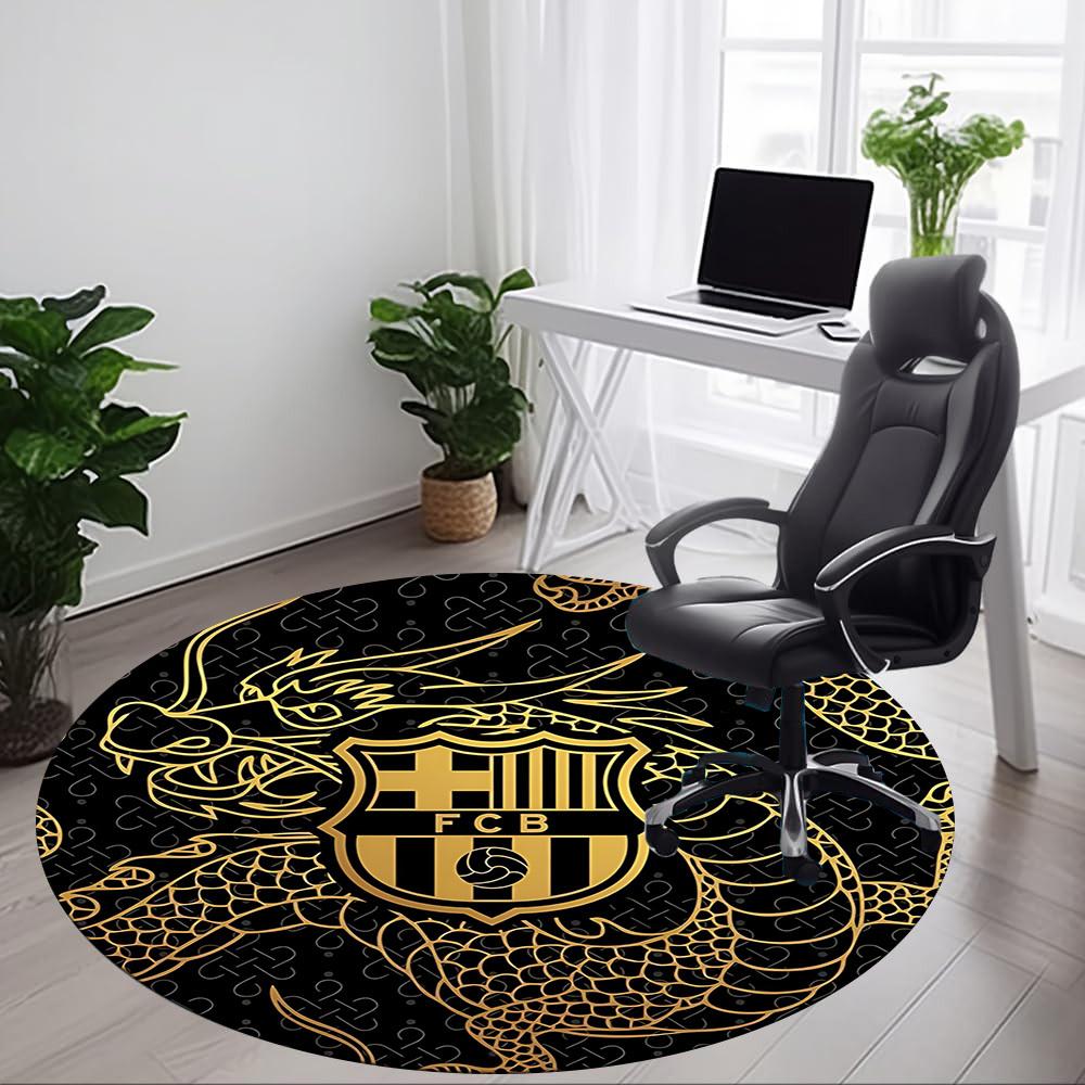 1pz Tappeto Rotondo da Ufficio Calcio Barcellona, Sotto Sedie da Ufficio Camera da Letto Soggiorno Decorazione Casa a1016265