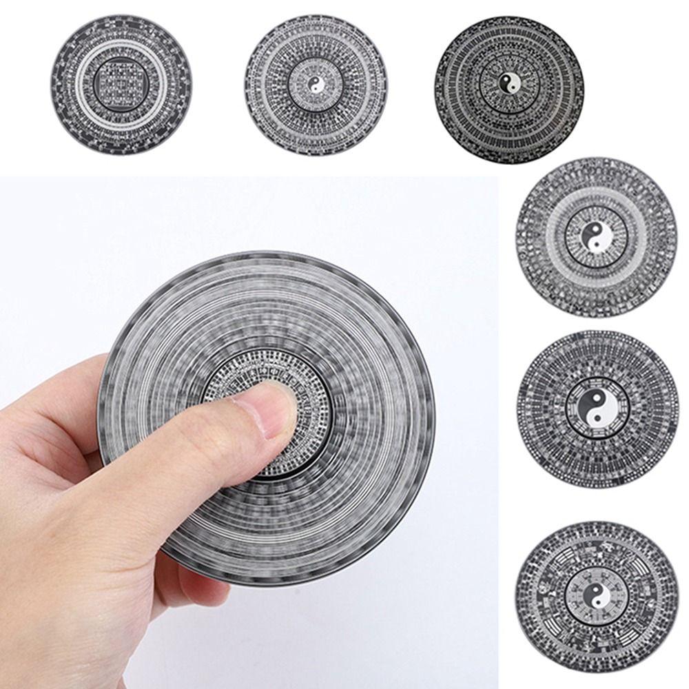Aluminium Zinc Zinc Alloy Tai Chi Fingertip Gyro Bagua Pattern Zodiac Spinning Toys Relax Toy Office