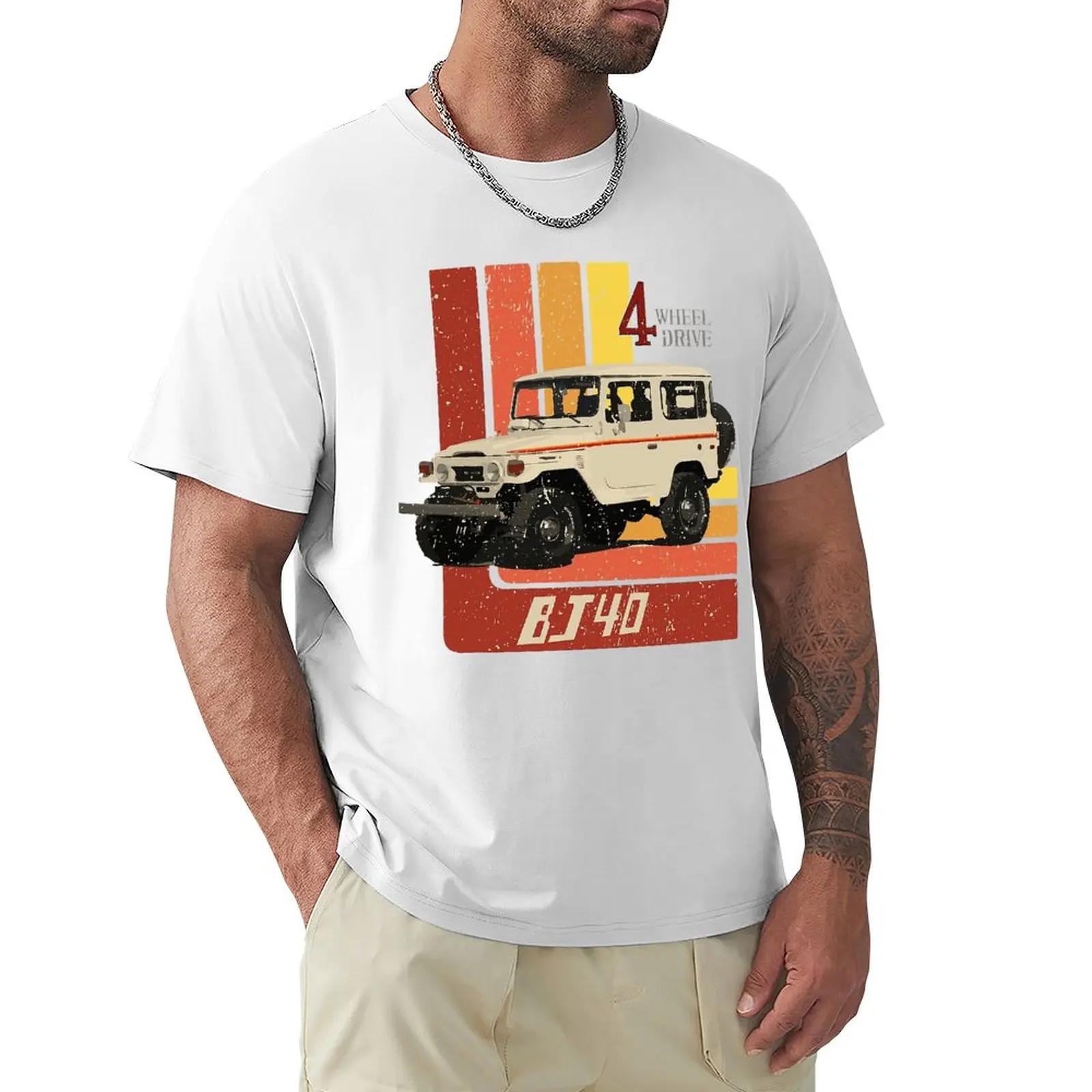 

Чоловіча футболка Ретро Land Cruiser FJ40 Jdm Гумористична 100% бавовняна футболка з коротким рукавом Максимальна швидкість Автомобільні футболки Топи XXL чорний