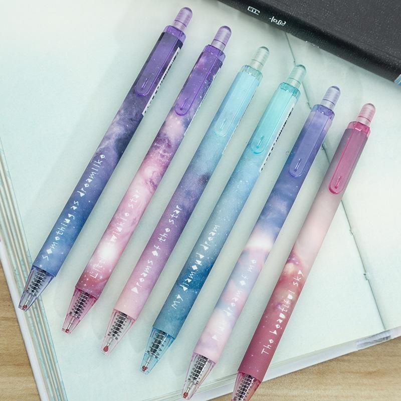 6pcs/lot Night Sky Series Neutral Pen Signature Pen Gift Pens Students Office Supplies Gel Pen Stati