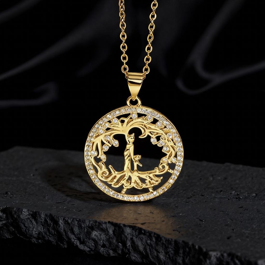 Jewelry Tree of Life Pendant Hollow Necklace Women's Niche High-end Clavicle Chain