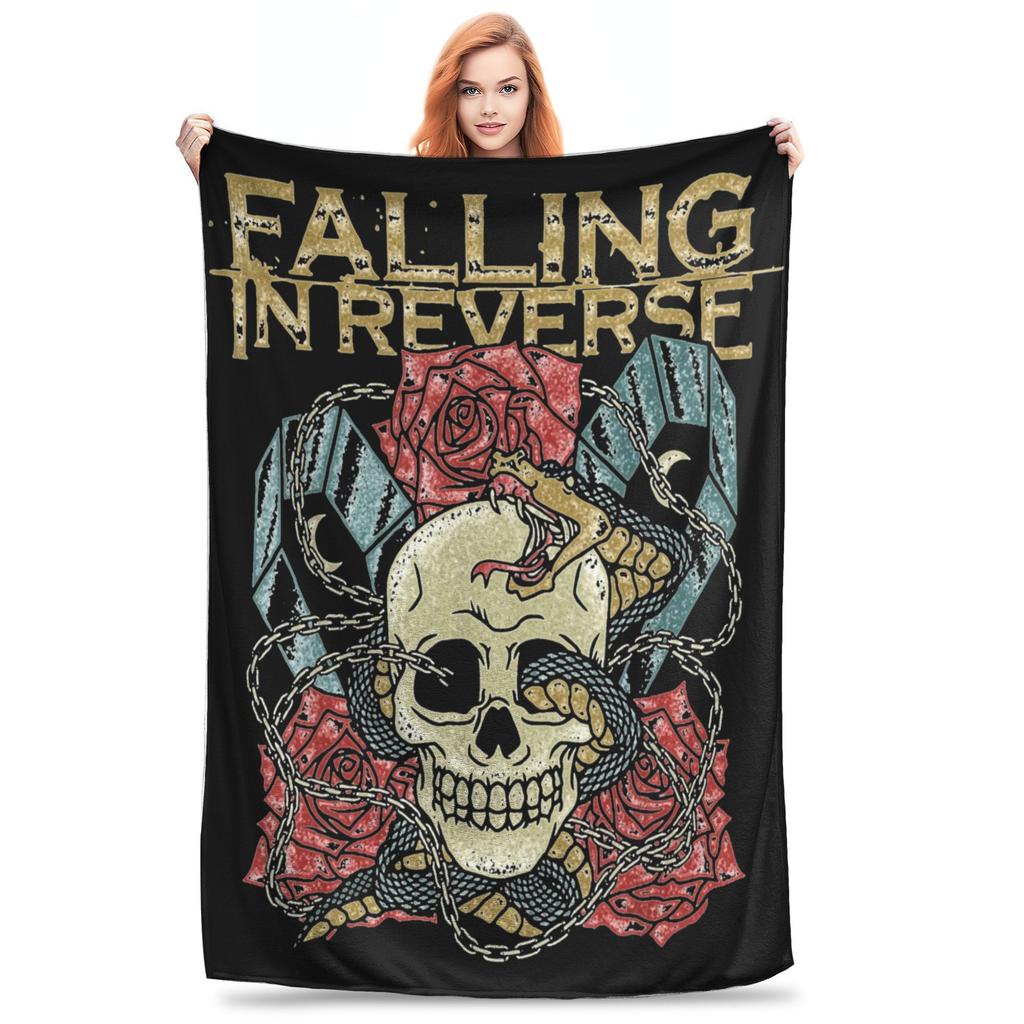 Falling In Reverse Official Merchandise The Death  Blanket Multi-size Warm Cozy Fluffy  Throw Blankets for Couch Sofa and Bed