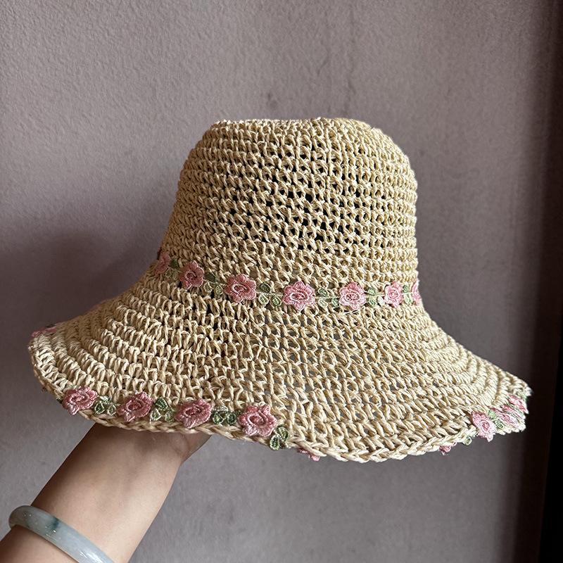 JYL TS DIY Devil Cap Unisex Japanese Vintage Smile Embroidery Short Brim Hat Cotton 1222Mao17496