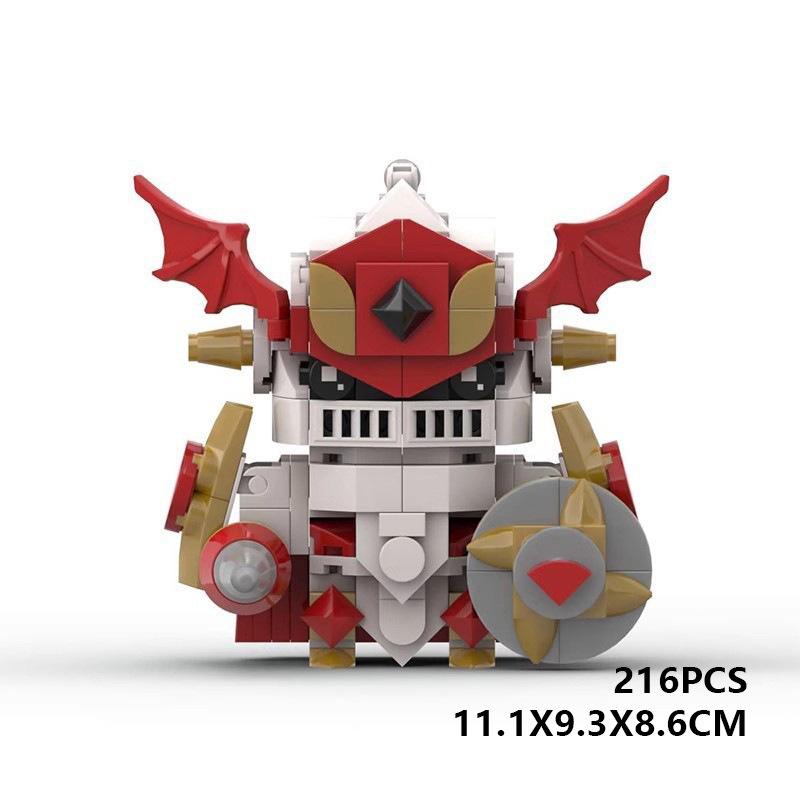 Building Block Compatible, Red Lotus Knight Beast, Royal Knight, Square Head Boy, Assembled Building Block Doll Model