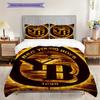 BSC YB Muster Bettwäsche Steppdecke Set Bettbezug Kissenbezug Heimdekoration Geburtstagsgeschenk (1 Bettbezug + 2 Kissenbezüge, ohne Füllung)