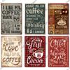 Putuo Decor Coffee Tin Sign Vintage Plaque Metal Plates Shabby Chic Wall Art Poster for Cafe Bar Living Room Home Man Cave Decor