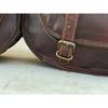13 Zoll großes Leder-Motorrad, 1 Paar Satteltaschen, Gepäcktaschen(Dunkelbraun)