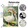 Pearl painting kit features elegant duck with floral hat 5D pearls mosaic art style home wall decoration.