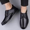 Autumn New Men’s Breathable Leather Loafers - Soft Sole Cowhide Casual Shoes for Middle-Aged Men