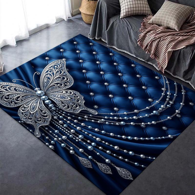 2025 New Gorgeous Butterfly Carpet Rug for Living Room Bedroom Home Sofa Decoration,Kids play Non-slip Floor Mat
