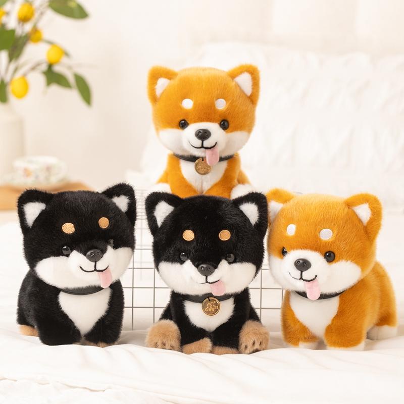 New Cute Plush Dogs Adorable Shiba Inu Stuffed Animals With Tongue Out Soft Kawaii Puppy Beagle Dolls For Office Desk Companion