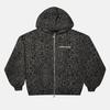 Vintage Leopard Print Zip-Up Hoodie Men Loose Fit Streetwear Casual Top