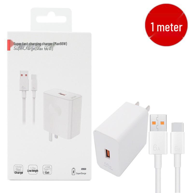 Huawei 66W Fast Charging Kit with 6A Type-C Data Cable and Certified Flash Charger