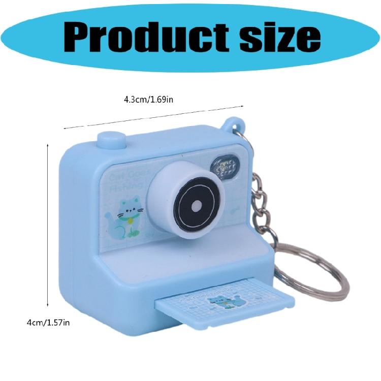 Imitation Camera Shape Keychain Decoration with Press Play Sound and Auto Glowing LED Nighttime Visibility Enhancer