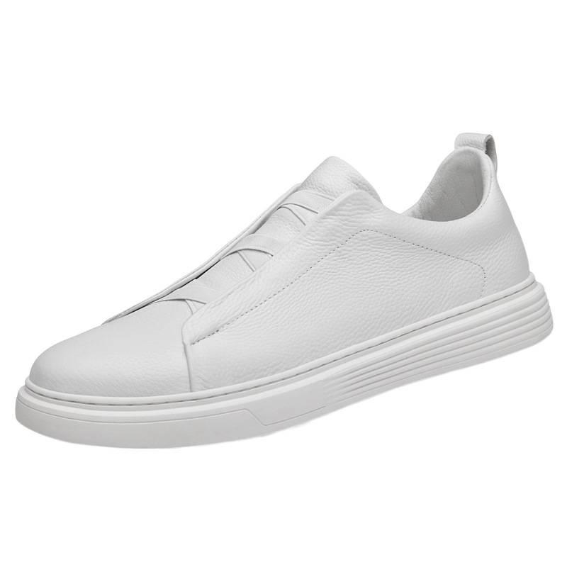 Popular Men's and Women's Flat-soled White Shoes In Europe, First-layer Cowhide Versatile Board Shoes, Comfortable Sports and Leisure Style Leather S