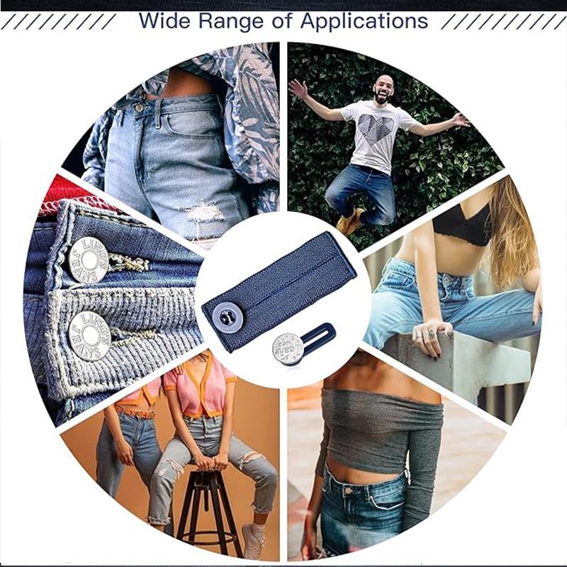 8-1PC Extension Buttons for Pant Long Buckle Hook Stretch Adjustment Waist Buckle Pregnant Women Fat Trousers Buckle Extension