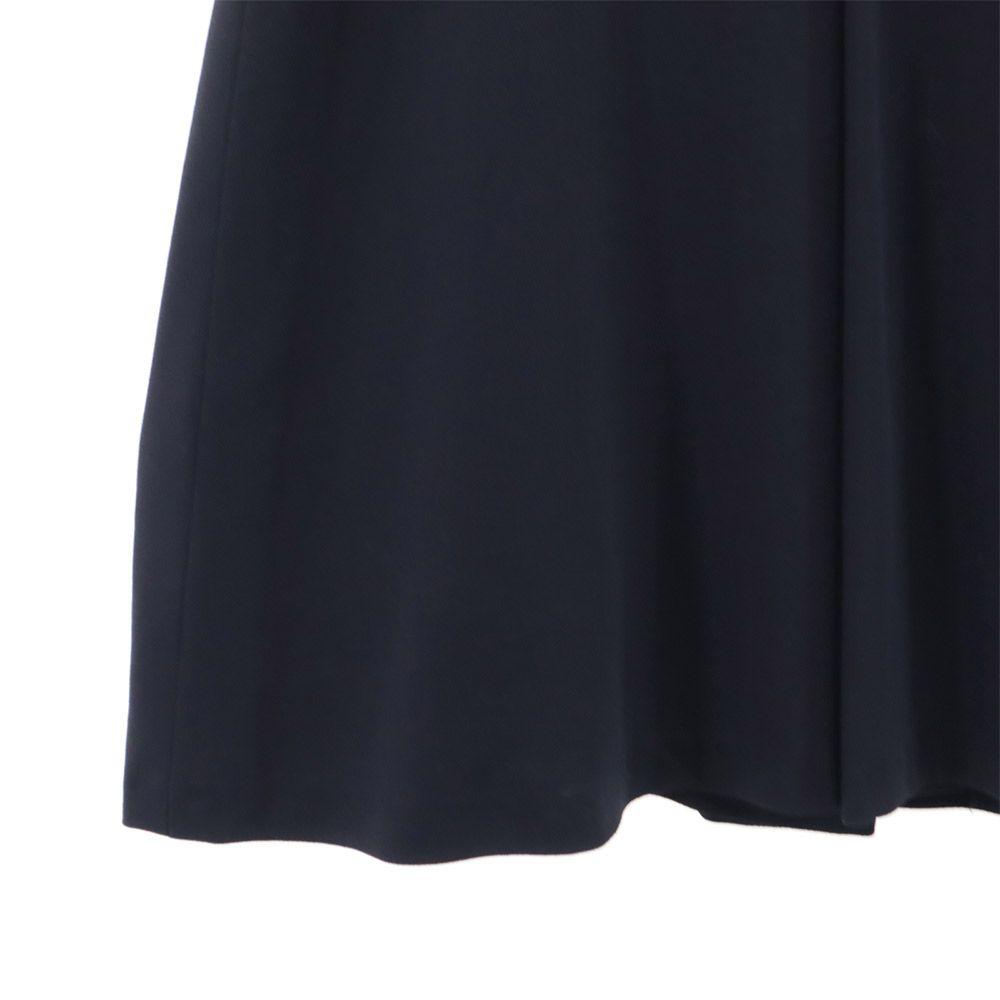 GIORGIO ARMANI 90s Italian Wool Old Midi length flare skirt 40 Navy Women Used