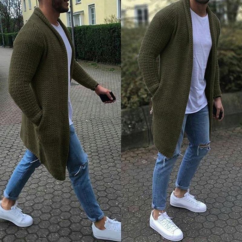 Men's Sweater 2025 Fashion Sweater Long Sleeve Oversized Cardigan Knitted Sweater