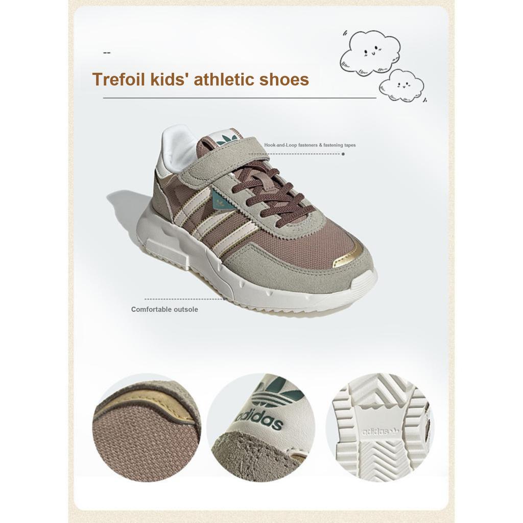 Adidas Originals Retropy F2 Leather Comfortable Versatile Durable Low-Top Running Shoes Kids sneaker Brown JP7031