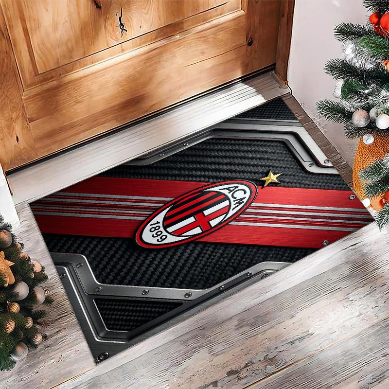 AC Milan Printed Flannel Area Rug Non Slip Soft Polyester Floor Carpet Indoor Decor Mat for Bedroom Living Room Sofa Game Room Home Decoration