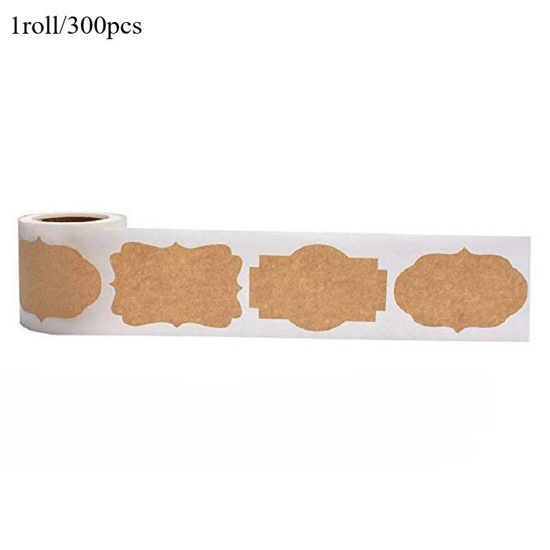 

300 шт./рулоны Крафт-бумага Пустые Декоративные Наклейки Сделай сам Упаковочные этикетки для выпечки Наклейки для бутылок с приправами Кухонные наклейки Medium