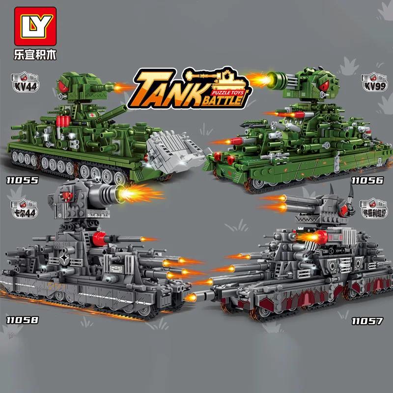 Technology Military Tank Model Building Blocks Toy Set Creative MOC KV44/99 Tanks Ornament Vehicle Bricks Toy for Boy Gifts