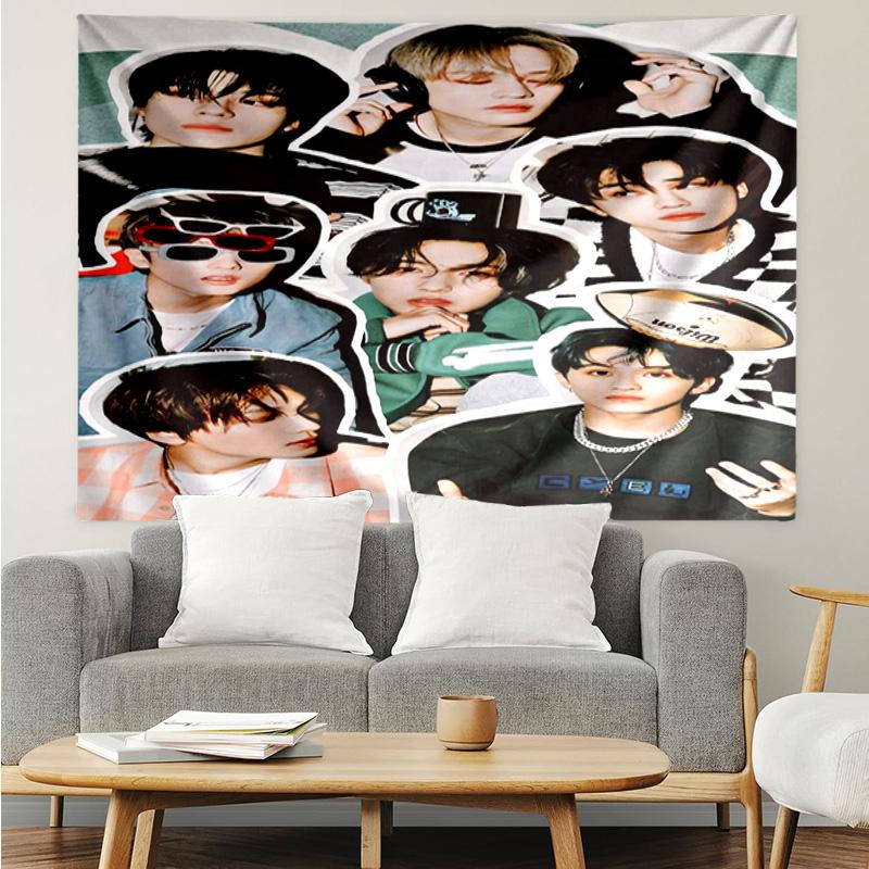 1PC Seven-teen Group K-pop music group Tapestry Accessories for Bedroom,Livingroom, dormitory Room Wall Decor Fan Birthday Gifts