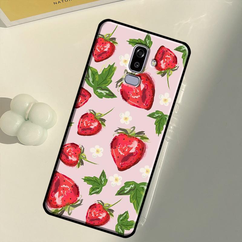 Cute Strawberry Case For Samsung Galaxy J8 A7 A9 A6 A8 2018 A3 A5 J1 2016 J3 J5 J7 2017 J6 J4 Plus Coque