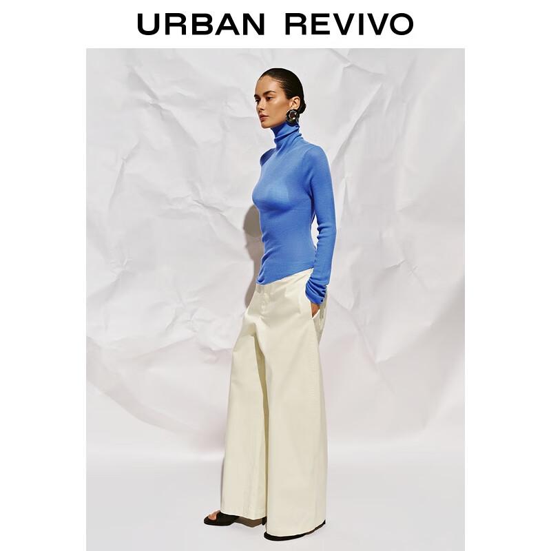 

UR 2025 Осень Женский плиссированный трикотажный топ со стойкой L