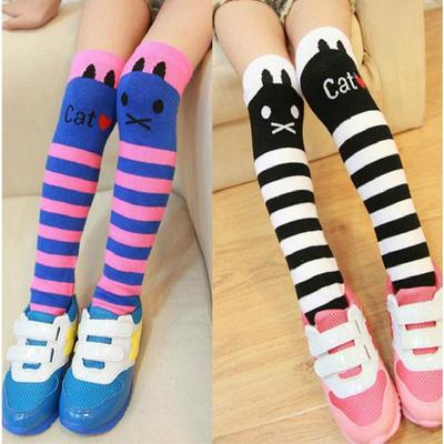 Cute Cartoon Baby Girls Socks Over Knee Socks Cotton Girls Long Socks Stocking