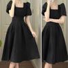 Abito longuette da donna A Line Streetwear Tinta unita Flowy Summer Ladies Abito medio lungo da indossare ogni giorno