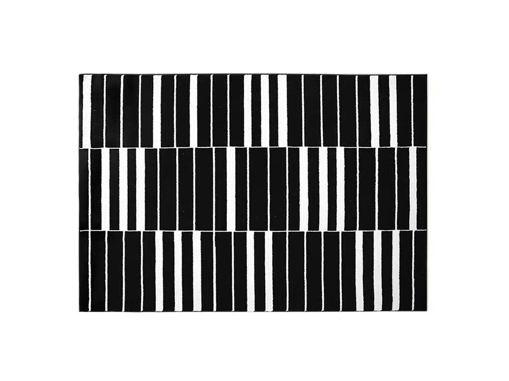 

Simple Black Stripe Living Room Decoration Carpet Ins Nordic Bedroom Bedside Plush Non-slip Mat Luxury Study Cloakroom Soft Rug 60x90cm door mat