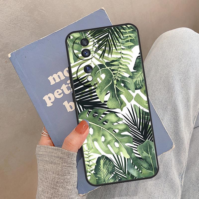 Summer Tropical Plants Leaf Case For Honor Magic 8 5 6 7 Pro Cover For Honor 400 200 Lite 50 70 90 X8a X8b X9a X9b X9c