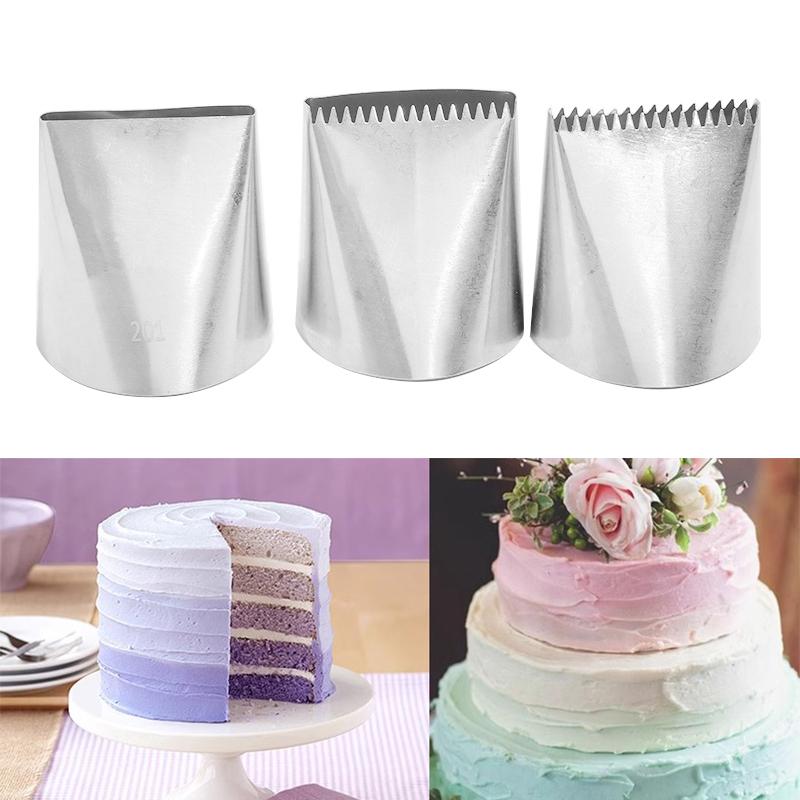1/3 Pezzi Ugelli Extra Large in Acciaio Inossidabile Ugelli da Pasticceria per Glassa Strumenti per Decorare Torte alla Panna Punta da Pasticceria Accessori per Torte in Fondant
