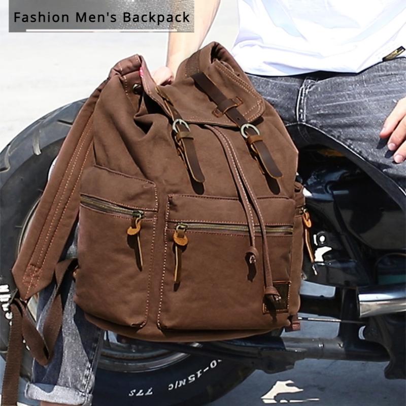 حقيبة ظهر رجالية أوروبية وأمريكية ريترو جديدة من القماش حقيبة كتف للسفر في الهواء الطلق حقيبة كمبيوتر حقائب مدرسية للطلاب للأولاد هدية عيد الأب