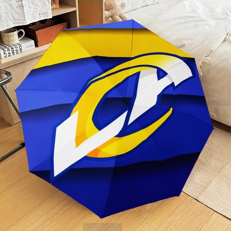 1PC Rams Team Spirit Printed Umbrella Folding umbrella, automatic umbrella 8-Frame for Travel, camping Fan gifts Christmas Gifts